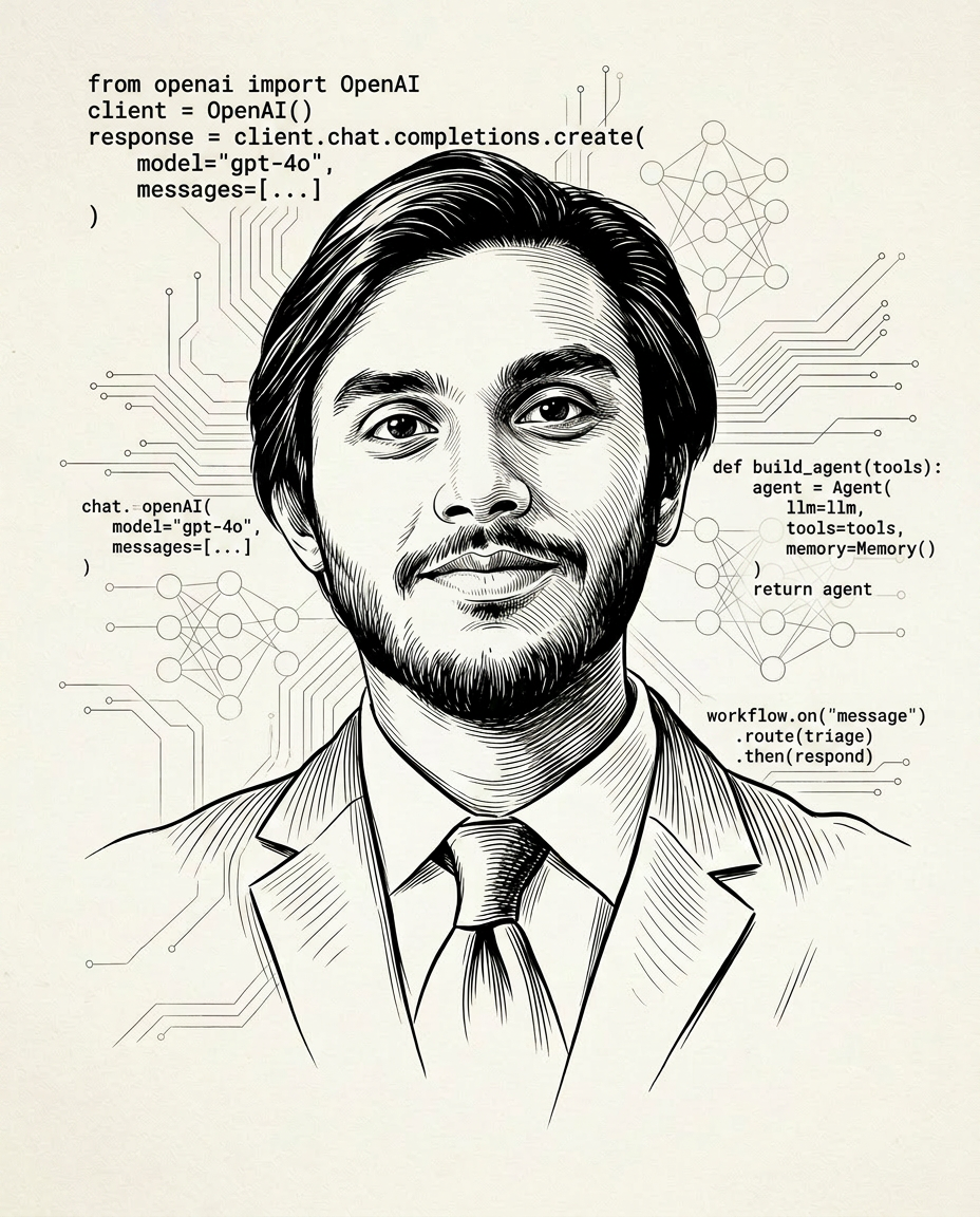 Portrait illustration of Bishal Paul